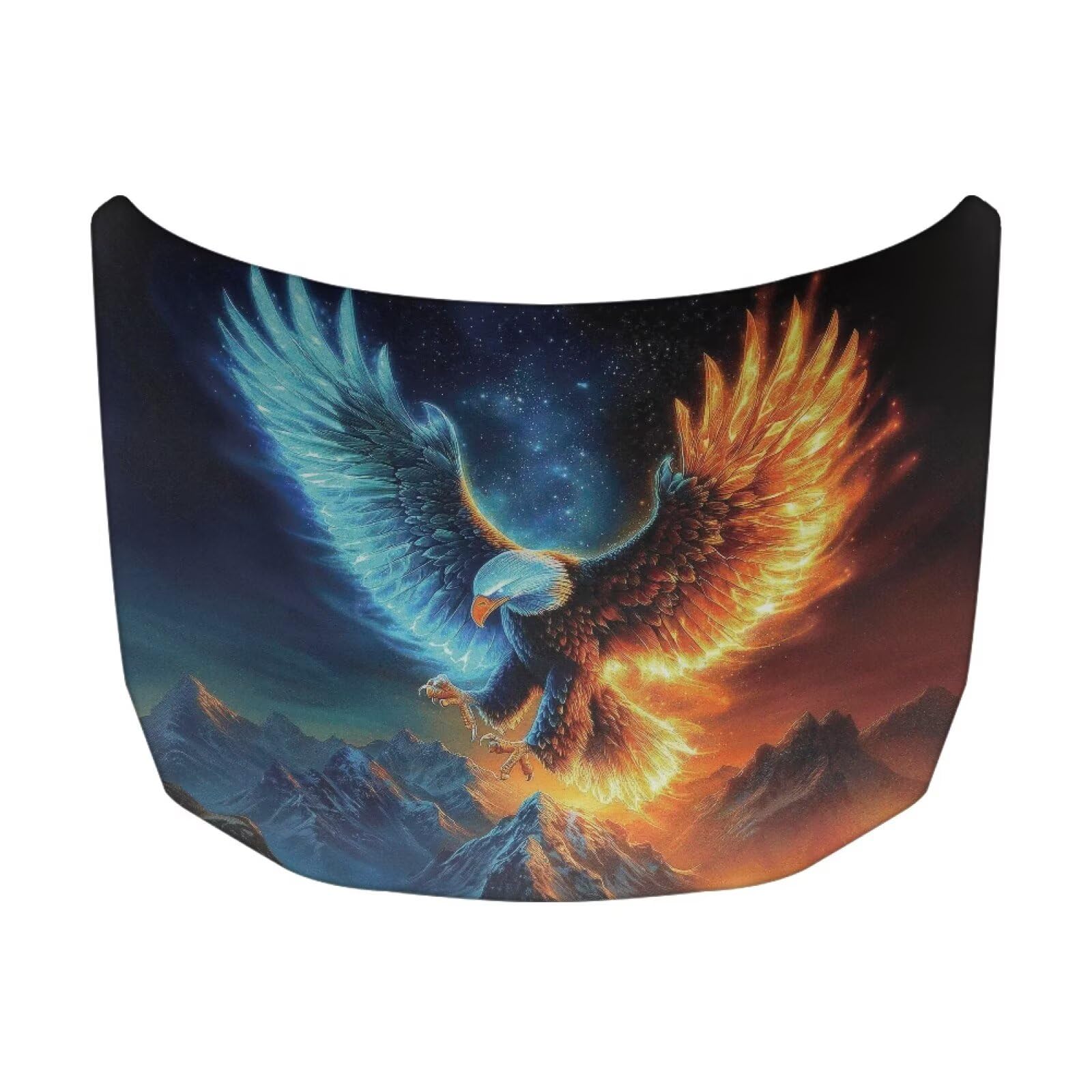 Cool Bald Eagle Print Car Hood Cover Protector Stretchable Auto Hood Wraps Auto Banner Snowproof Automotive Exterior Accessories for Compact Sedan SUV Truck
