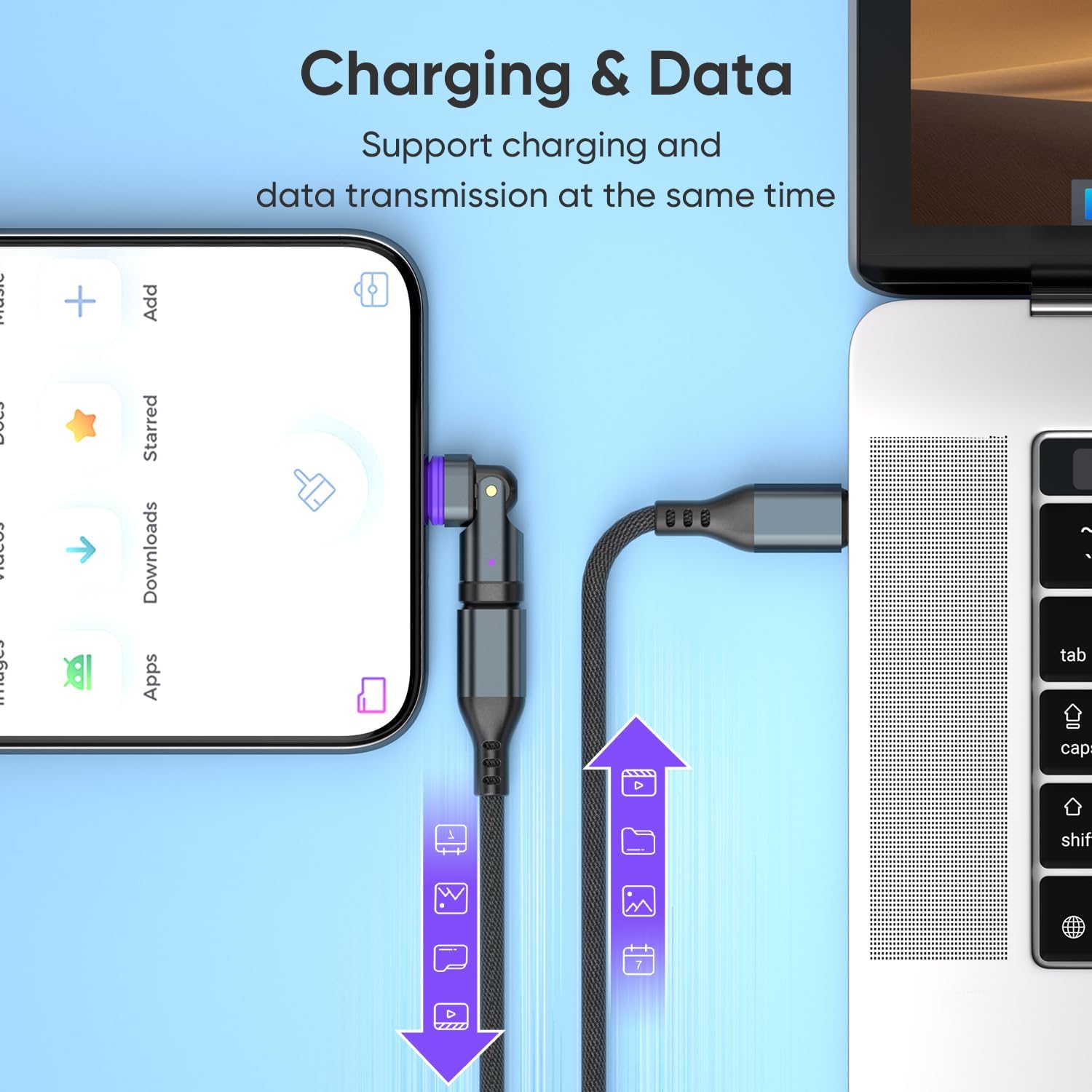 PD 240W 16PIN USB C Magnetic Adapter Micro USB Tips Connector 180 Degree Rotate, USB Charging Device and Data Transmission for Smartphone, Notebook (Silvery 2 Pack 6 Tips)