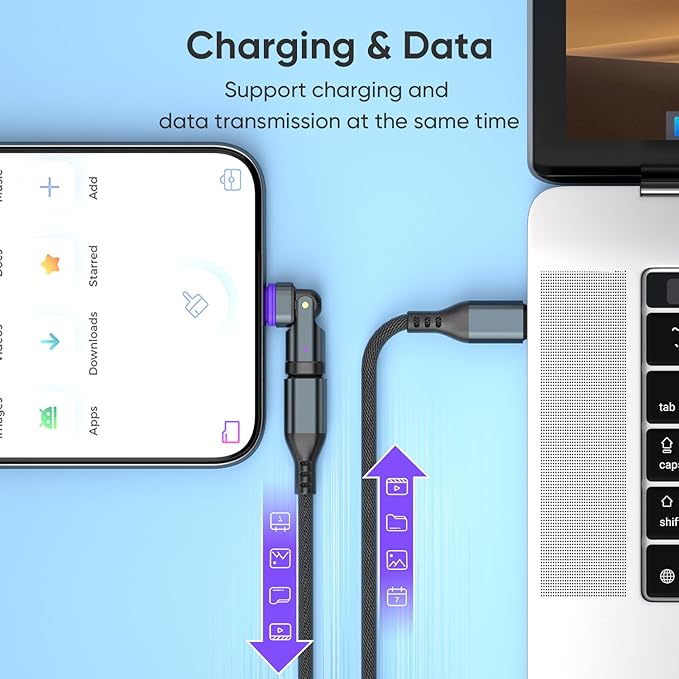 Adaptador Magnético USB C 240W con 6 Puntas, Rotación 180° - 2 Pack miniatura 8