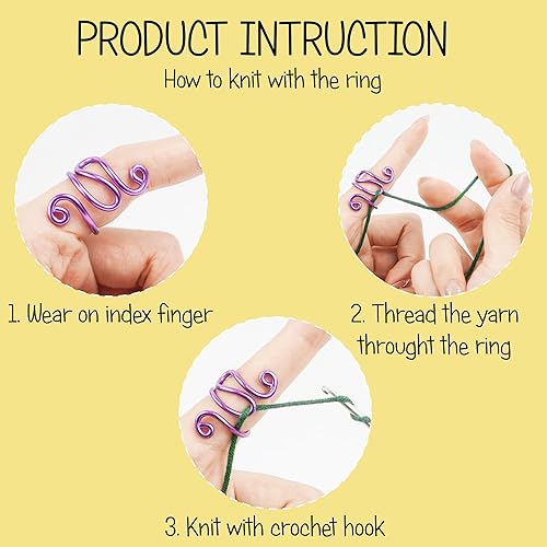 Miniatura 4 de Handmade Crochet Tension Ring, Lefties & Righties Yarn Tension Control Ring, Adjustable Companion Ring, Gift for Crocheters Knitters, Mother's Day