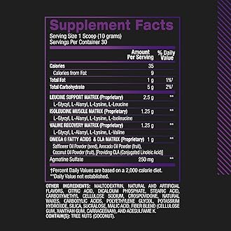 BPI Sports Best BCAA - The Building Blocks of Protein and Muscle - Post-Workout Recovery - Supports Metabolism - Omega 6 - Grape, 30 Servings, 300 g