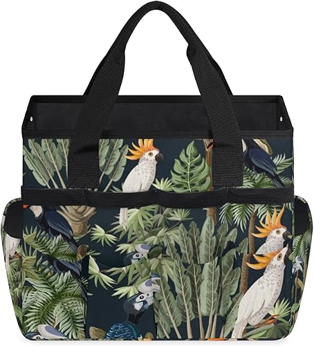 Miniatura 2 de Bolsa de herramientas de jardín con patrón de pájaros y plantas, para mujeres y hombres, bolsas de almacenamiento de herramientas de jardinería con