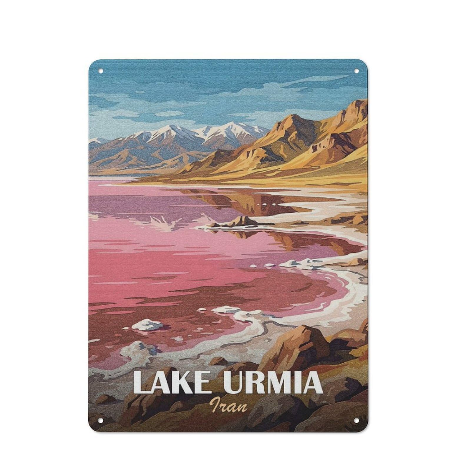 Classic Lake Urmia, Iran Travel Metal Wall Art Sign 40x30cm, Vintage Wall Decor for Lounge, Study, Pub Or Wall Gallery