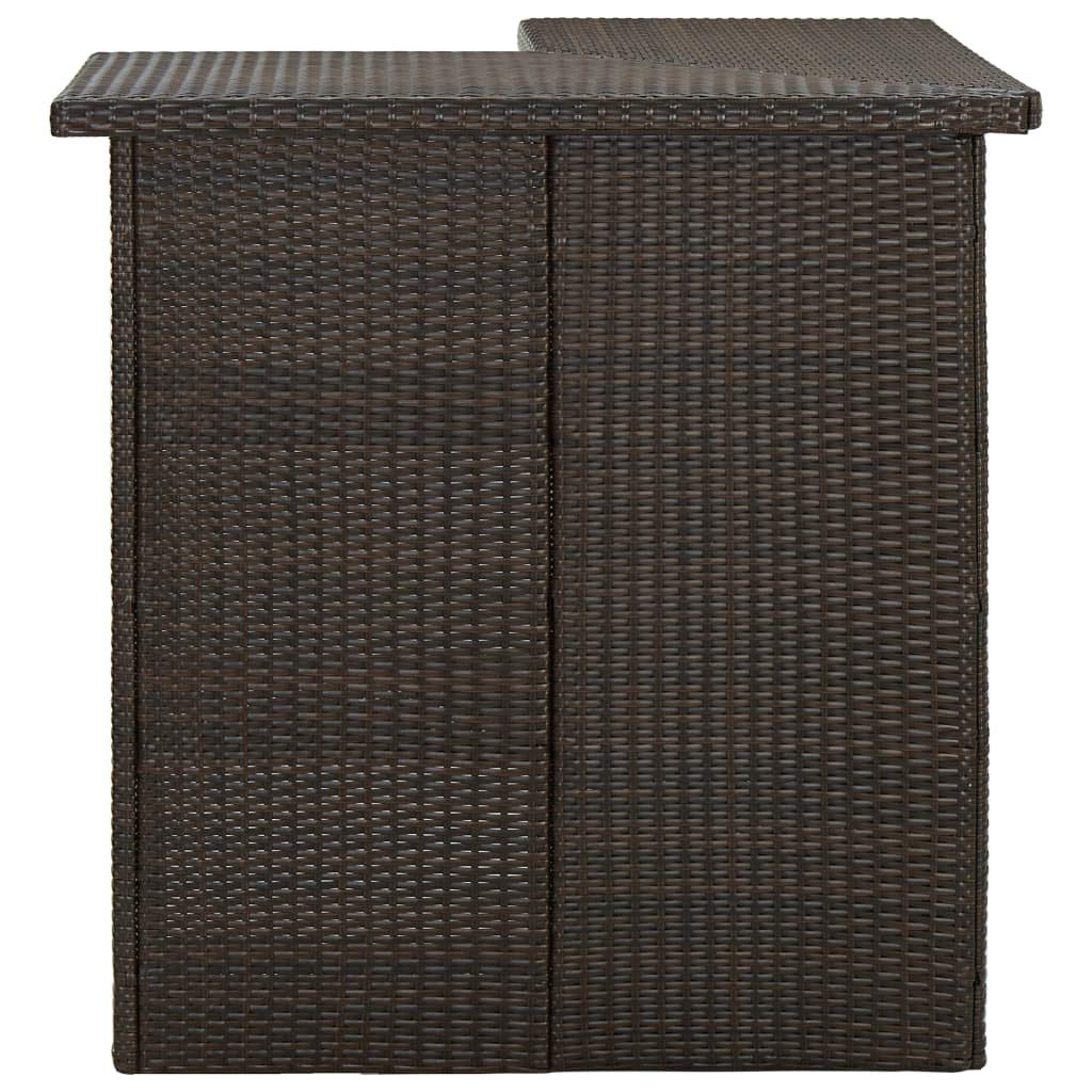 SKM Meuble de Bar de Jardin 16pcs et Coussins Résine tressée Marron-164.4KG