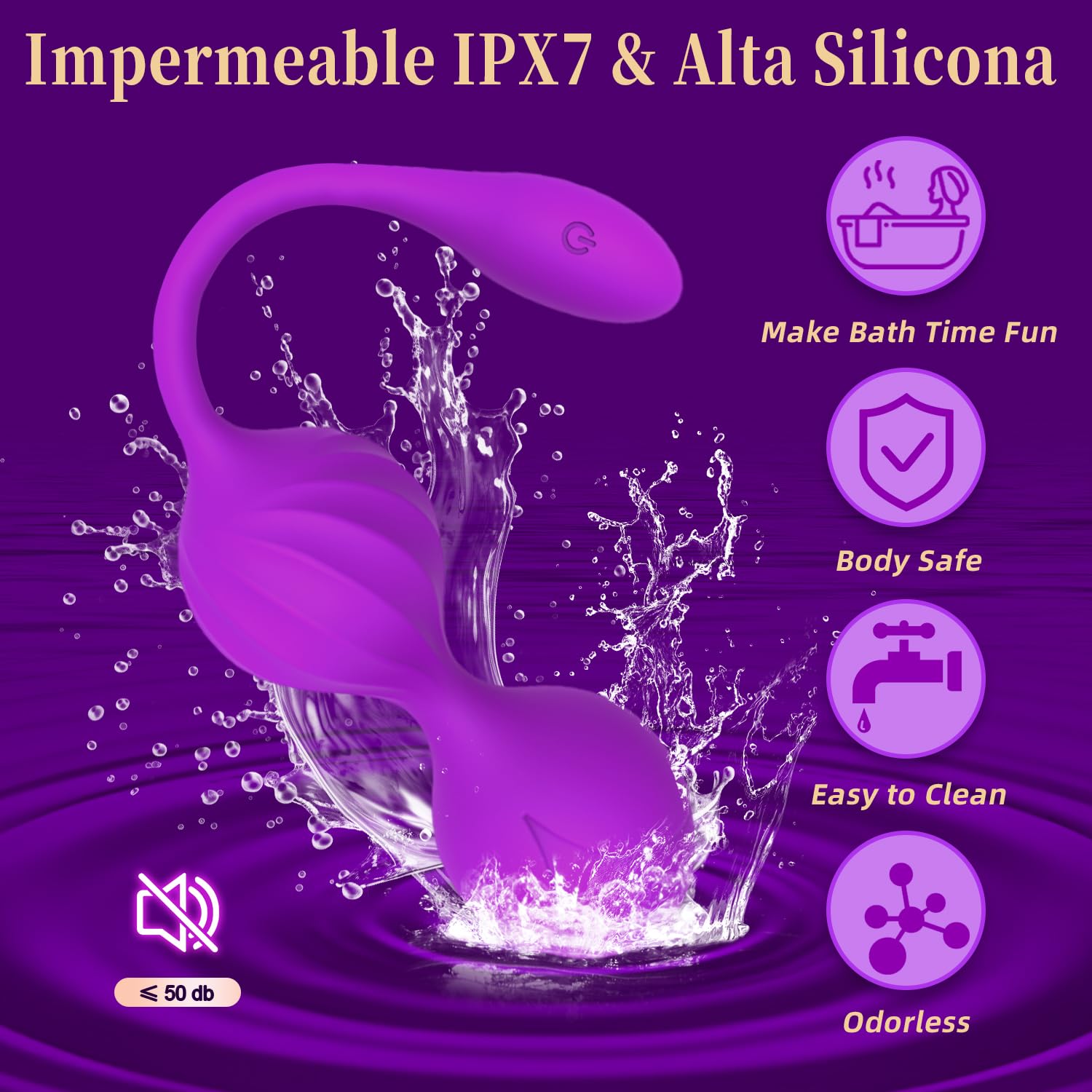Vibradorador Mujer Juguetes Eróticos para Pareja Sexuales Vibrador Mando Distancia 9 Modos Vibradores Consoladores.. para Mujer con Vibración Vibradorador Clítoris Control Remoto APP Bolas Chinas(Uva)