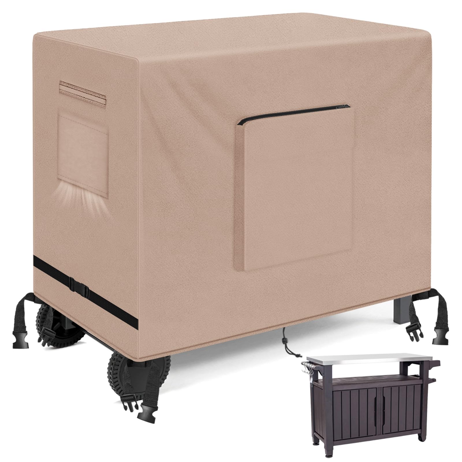Kovshuiwe Outdoor Table Casing for 30 Inch Keter Unity XL Portable Outdoor Table, Bar Cart Cover for 30 inch Worktable, Waterproof Patio Dining Cart Cover-30"L x 24"W x 35"H Inch — image 1