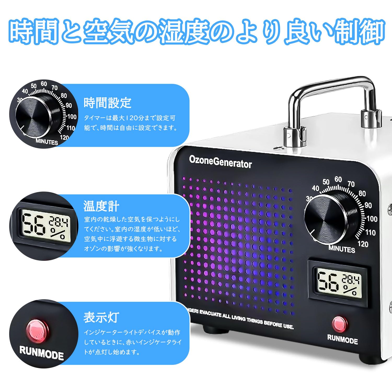 Amazon | オゾン発生器 業務用オゾン脱臭器 120分タイマー 家庭用