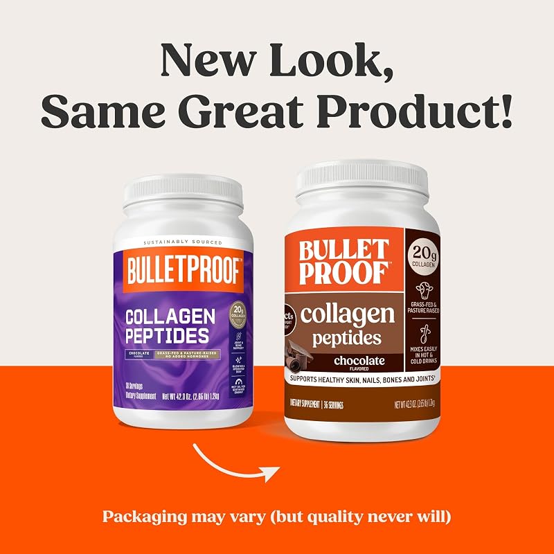 Bulletproof Chocolate Collagen Protein Powder with MCT Oil, 19g Protein, 42.3 Oz, Value Size, Collagen Peptides and Amino Acids for Healthy Skin, Bones and Joints image 2