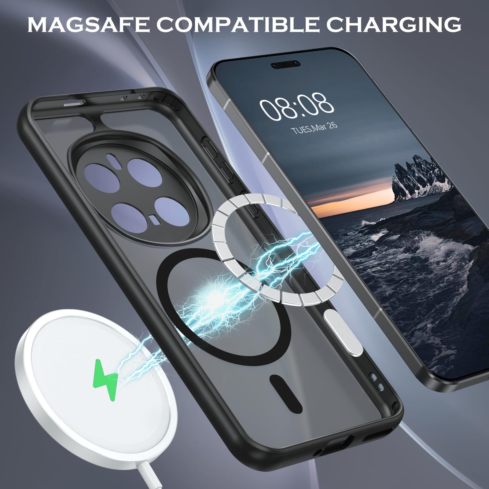 Funda Para Honor Magic 7 Lite/honor X9c/honor X60 Pro Case Transparente Inalambrica Carga Magnetica  Jm
