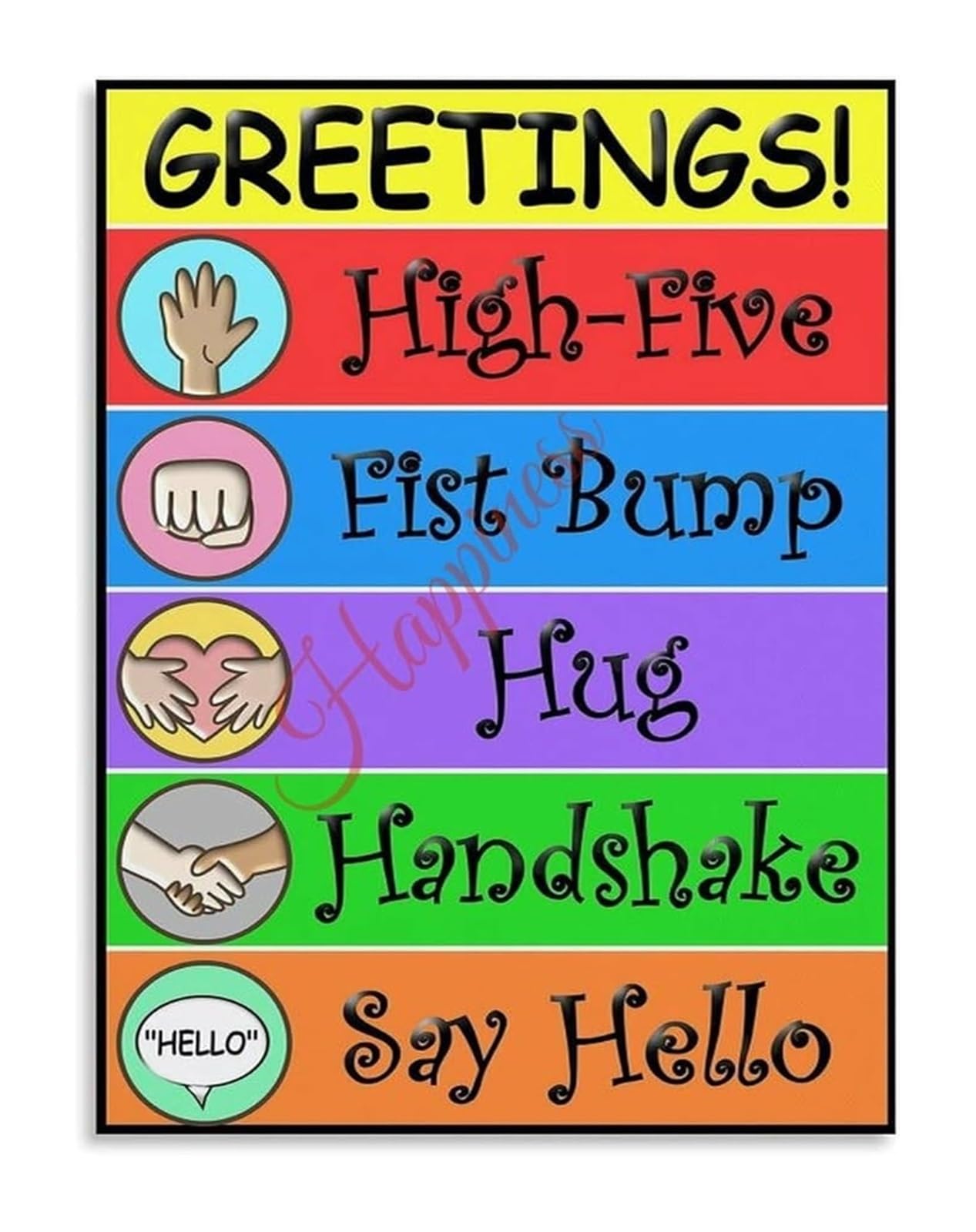 ZDVHOMCB Classroom Management Tool​ Daily Greetings and Rules Poster for Elementary School Teachers Unframed,16x24inch(40x60cm)