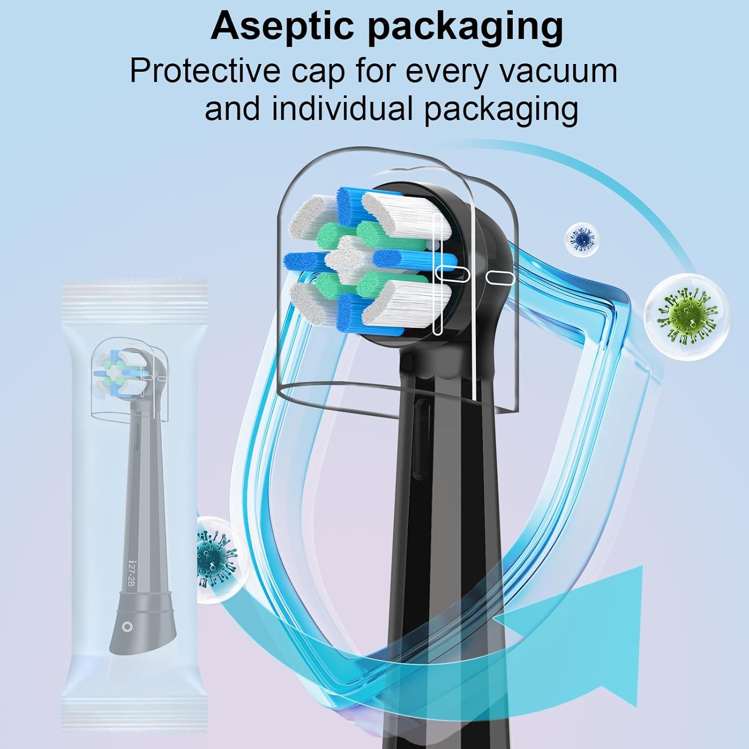 12 peças de Cabeçotes Substitutos iO Compatíveis com Escovas Elétricas Oral B IO 2/3/4/5/6/7/8/9/10, com Cerdas Médias para Limpeza Profunda - Imagem 6