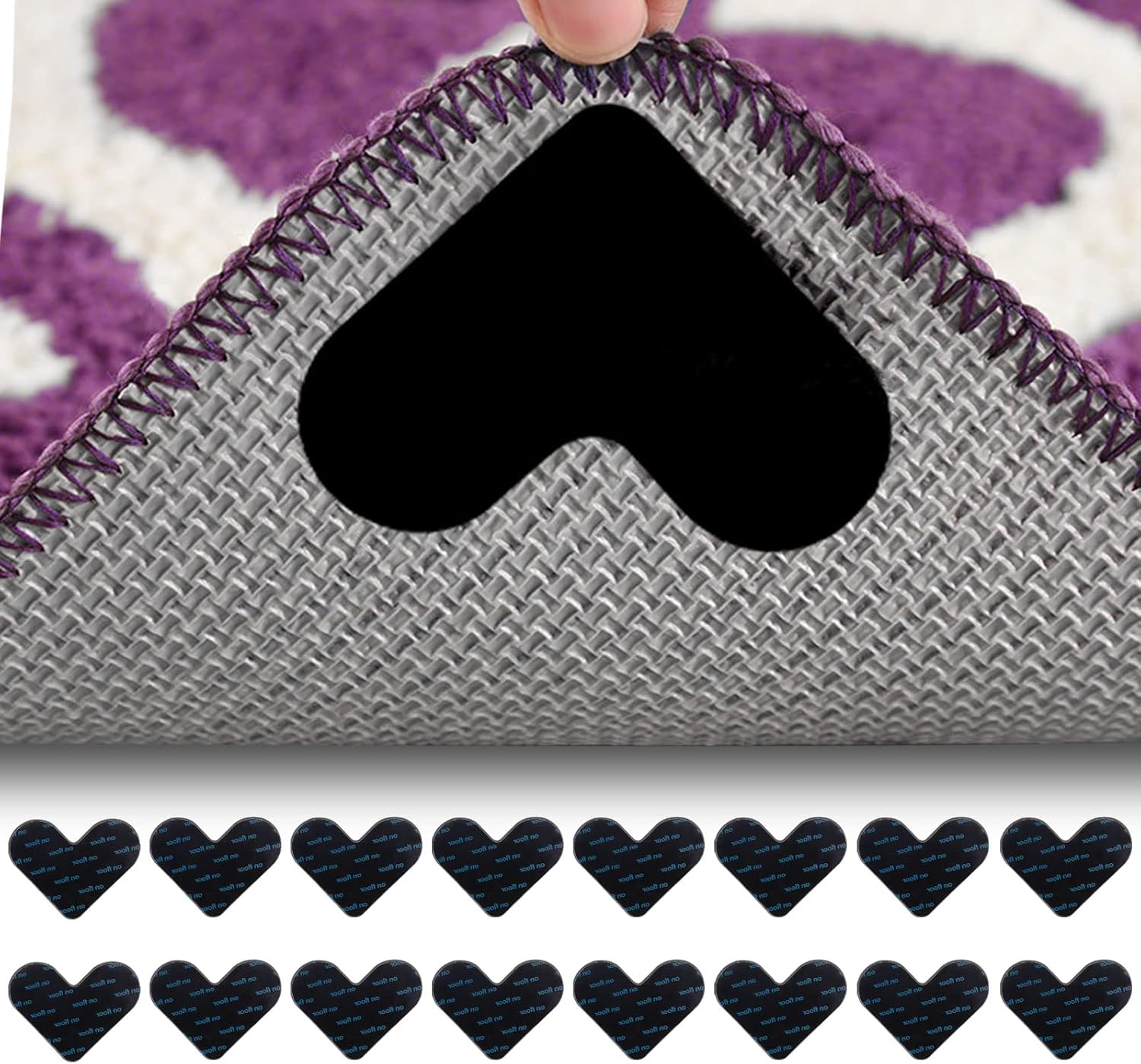 HAOBAOBEI Rug Grippers, 16 Pack Non Slip Double Sided Rug