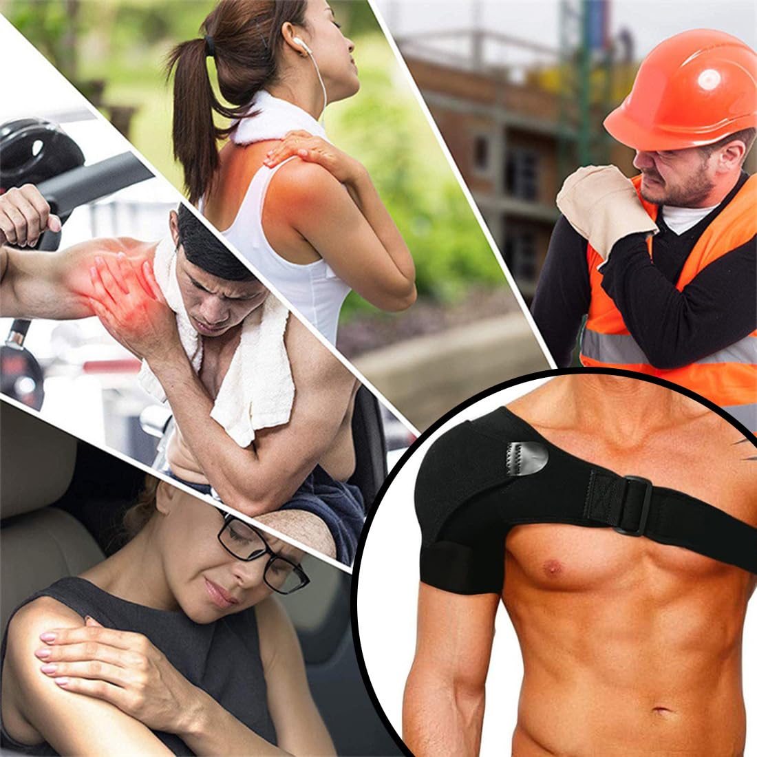 Manchon De Compression épaule – Cuffia Dei Rotatori, Antidolorifico, Cintura, Homme, Neuf
