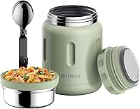 Vista 11 de BOBBER Termo aislado de acero inoxidable de 24 onzas para alimentos calientes con boca extra ancha, cuchara y tazón integrados, mantiene la comida