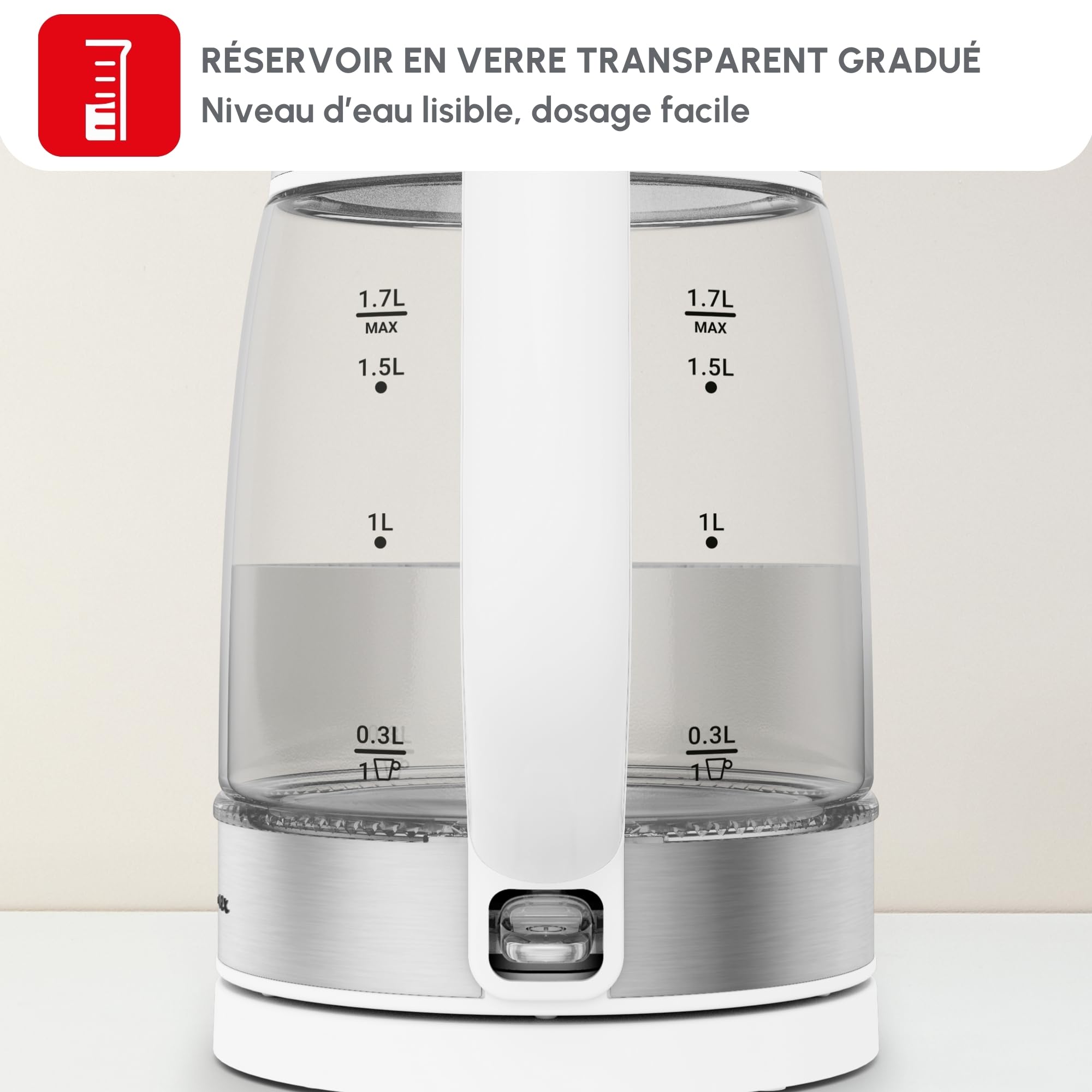 Moulinex Bouilloire Électrique 1,7 L Verre, BY6R5130