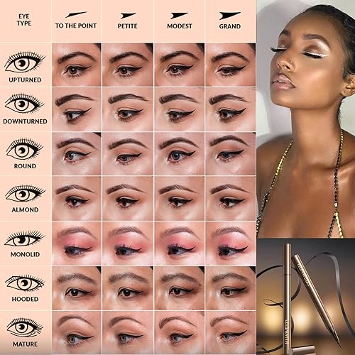 Miniatura 6 de Juego de 2 delineadores de ojos líquidos impermeables color blanco y negro delineadores de ojos de secado rápido de larga duración para maquillaje