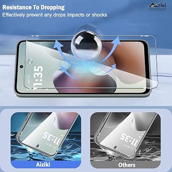 Aiziki Glass Screen Protector For Motorola Moto G56/G57/G67 Tempered Glass Film, Impact-Protection, Anti-Shatter, Anti-Scratch, HD Clear, Bubble Free, [2 Pack] Screen Protectors Moto G56/G57/G67