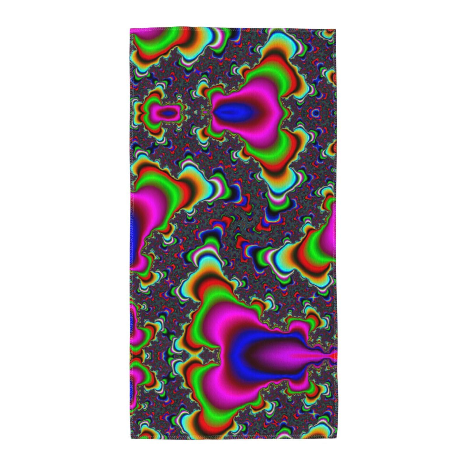 SDEGTHO Colorful Pattern Soft Absorbent Long Towel For Gym Sports Picnic Leisure Use