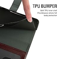 Vista 5 de Asuwish Funda compatible con Samsung Galaxy A32 4G de 6.4 pulgadas, protector de pantalla de vidrio templado y funda de piel con tapa