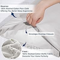 Vista 59 de PHF Fundas de almohada 100% algodón con tejido de gofre de 24 x 24 pulgadas, paquete de 2 fundas cuadradas para decoración elegante del hogar, sin