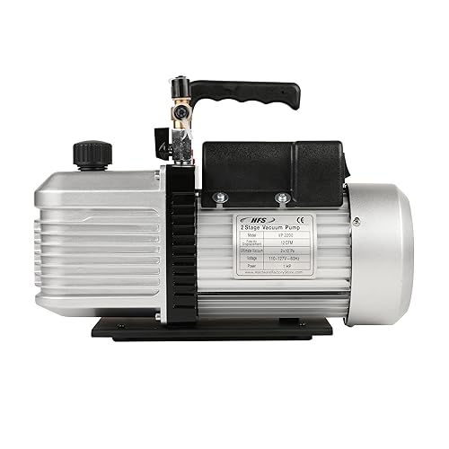 Miniatura 2 de HFS (R) Bomba de vacío de vena rotativa de 2 etapas - 12 CFM, 1HP, 110V, puerto de entrada SAE de 14"-38"