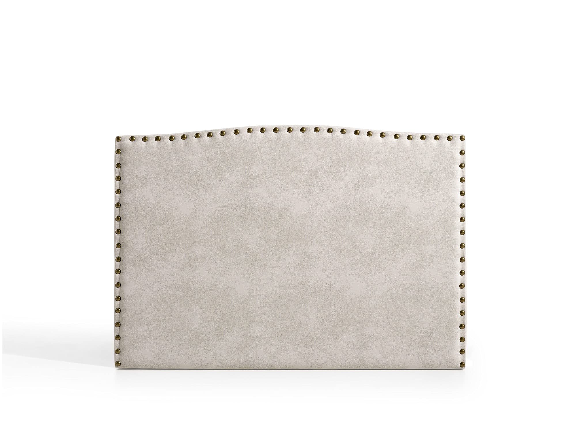 ECCOX - Cabecero de Cama Ambar en Tela Antimanchas Acualine - Cabezal Tapizado en Tela con Acolchado de Espuma y Refuerzo Trasero - Color Blanco Efecto Granito - Cama 150-150x110x6,5 cm