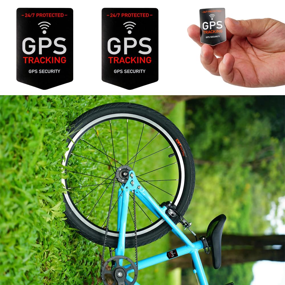 Naklejki zabezpieczające przed kradzieżą roweru, 5 sztuk, premium lokalizator GPS, naklejka ostrzegawcza, naklejka ostrzegawcza do użytku wewnątrz i na zewnątrz, do pojazdów rowerowych, samochodów