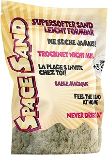 Leo & Emma 0,95 kg Space Sand, zapasowy piasek, Magic Sand Beach Sand Space Sand Therapiesand do zamków, zabawy w pomieszczeniach (biały)