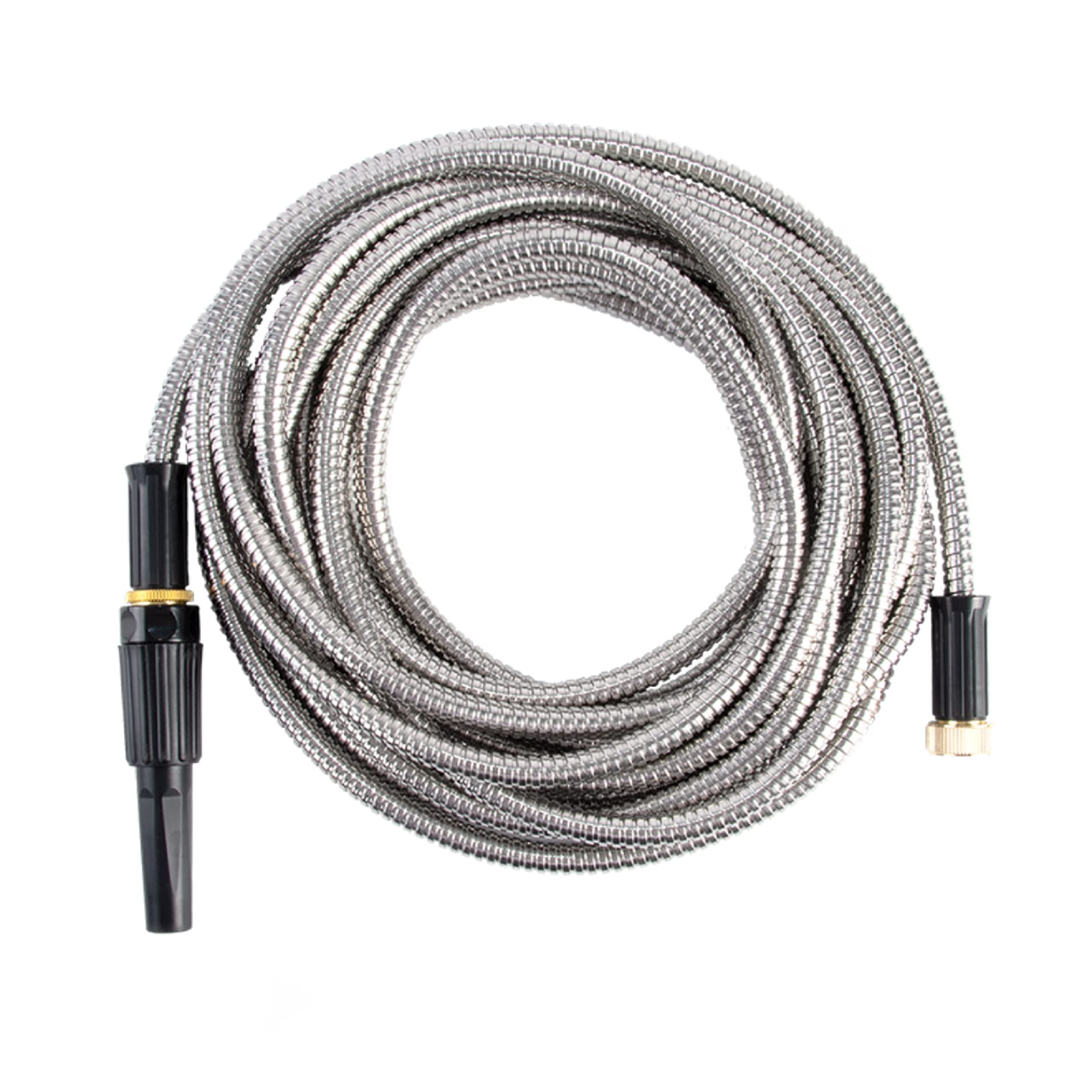 Esschert Design 10m Garten Bewässerungs Schlauch Edelstahl Metall knickfrei rostfrei flexibel