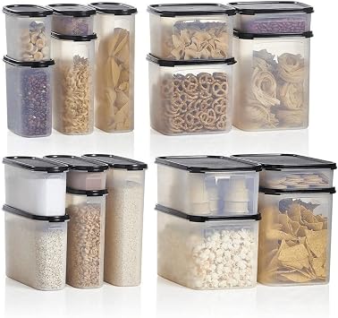 Tupperware Brand Modular Mates 36-Piece Get-It-All Set 18 Containers + 18 Lids - Airtight Dry Food Storage for Pantry - Dishwasher Safe & BPA Free