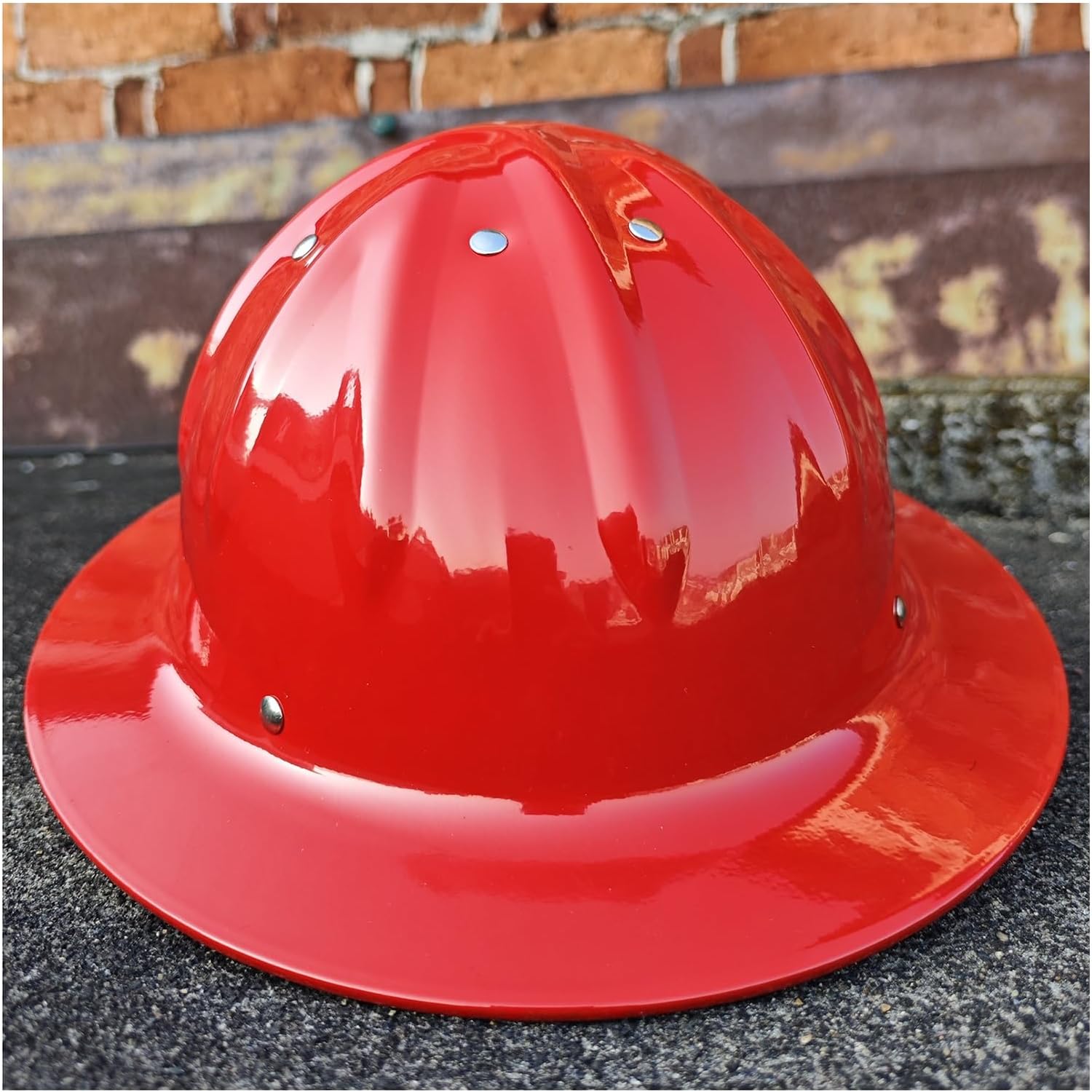 Aluminum Hard Hat with Removable Liner Full Brim Design 4-Point Fixed Helmet Built-in Suspension Adjuster Head Circumference (20.5-25")