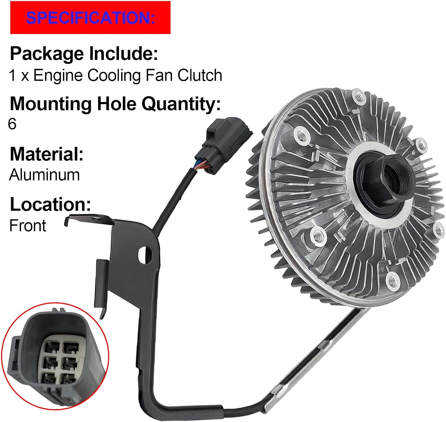 SMMS Electric Cooling Fan Clutch for Dodge Ram 2500 2003-2004, Ram 3500 2003-2004, L6 5.9L, Replaces OE 52028879AB 52028879AE 52028879AF