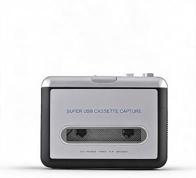 USB Cassette to MP3 Converter, Portable Tape to PC Audio Music Player with Headphones, Cassette Tape Player Converter for Laptop Desktop