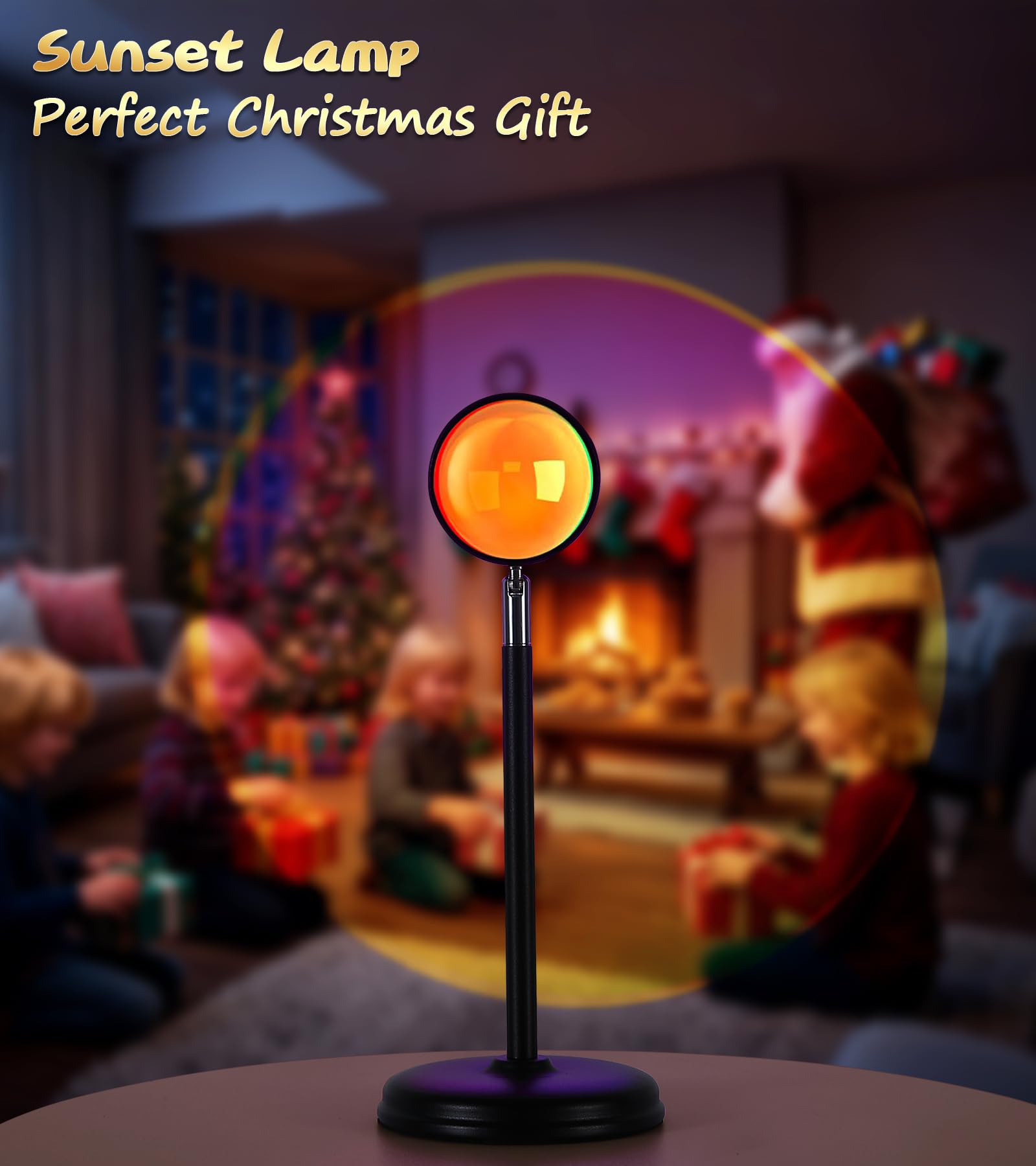 AIHYING Proyector de lámpara de puesta de sol, luz nocturna multicolor cambiante, rotación de 360 grados, lámpara solar LED arcoíris para fondos de fotografía, fiesta, TikTop Live, regalos de Navidad