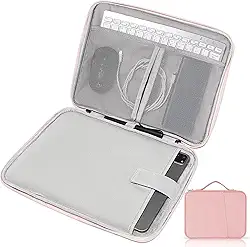 Capa para tablet de 9 a 11 polegadas, bolsa feminina para iPad Pro 11 (2022-2018), iPad 10.9 (10ª geração), iPad Air (5/4ª geração), Galaxy Tab A8/A7/S8/S7, bolsa protetora com bolso (rosa)