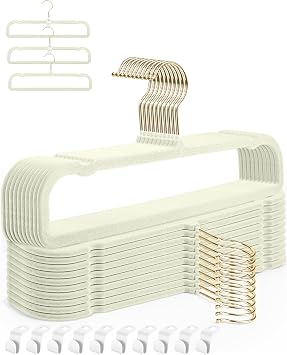 Felt Hangers White Velvet Hangers, Thin Pants Hangers 20 Pack, Adult Hanger