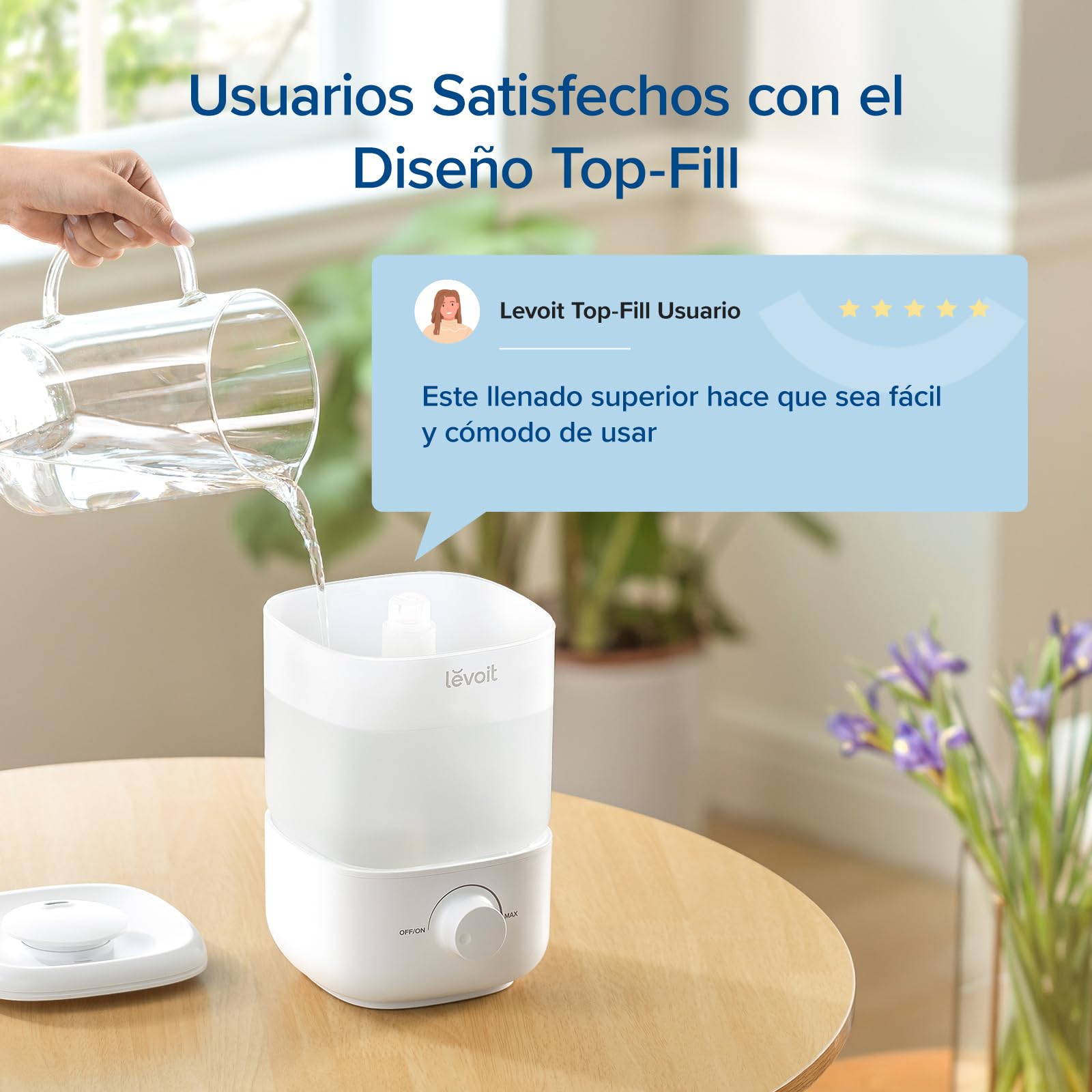 LEVOIT Humidificador Bebés Mocos y Tos, 2.5L Cool Mist Hasta 25H para Dormitorio, 23dB Silencioso, para Bebés, Habitación de Niños, Boquilla Giratoria de 360°, Apagado Automático, sin BPA