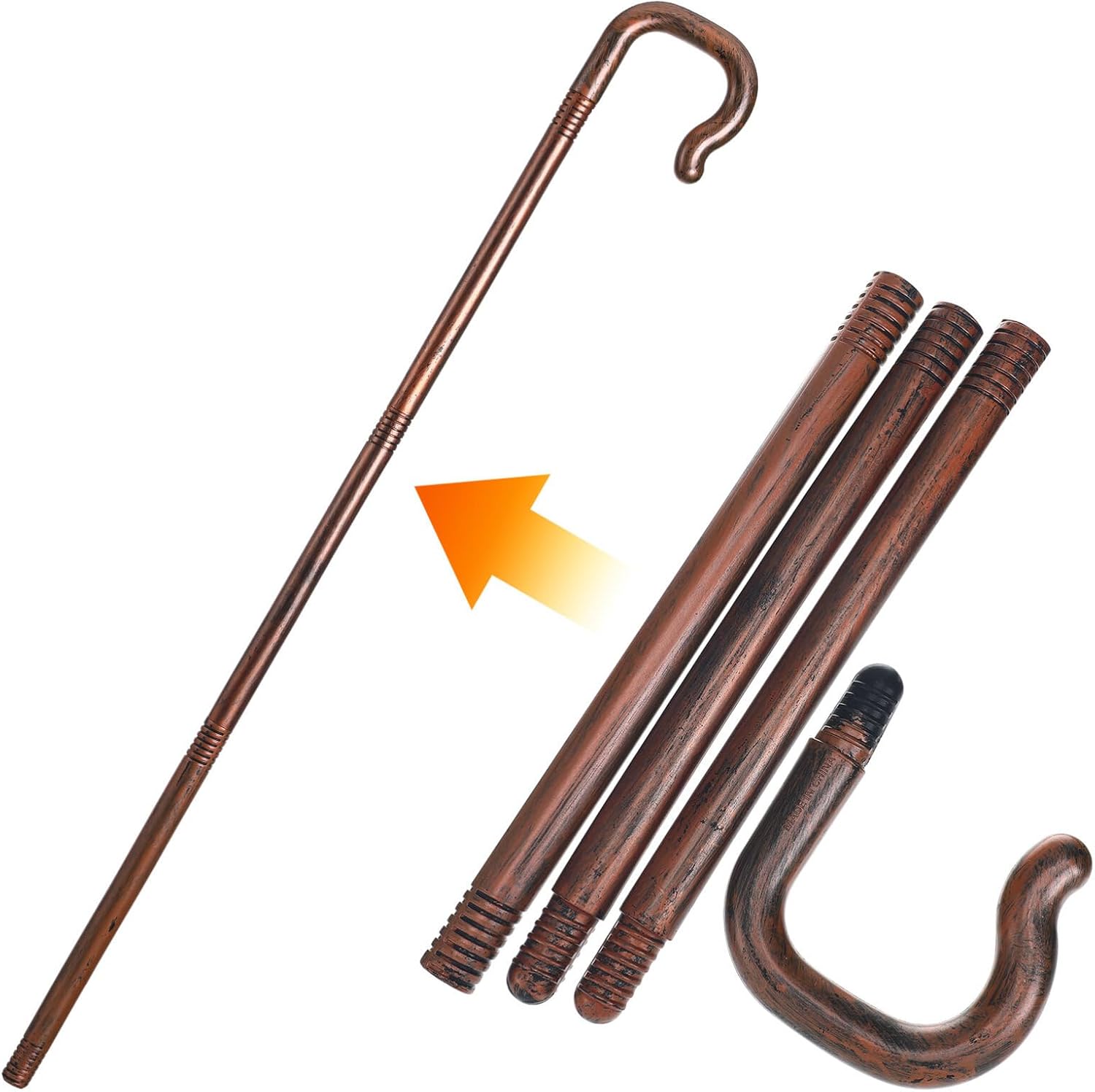 Abaodam Halloween Shepherd Staff Shepherds Costume Crook Staff Shepherd Hook Cane Plastic Walking Cane Prop Stick for Halloween Party Cosplay Costume Party Supply