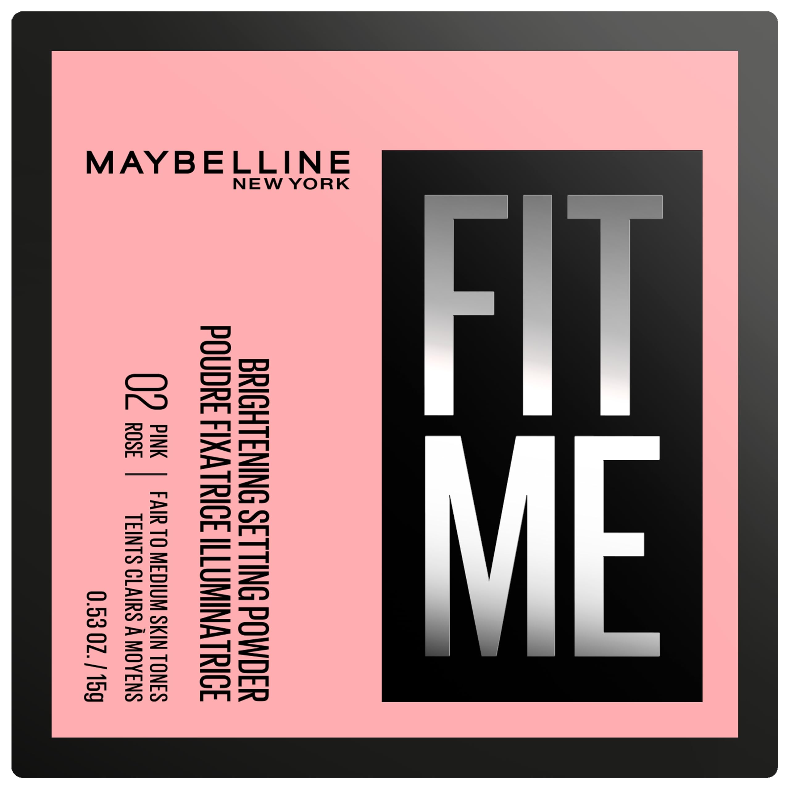 Maybelline New York Fit Me Loose Setting Powder, Fixierendes loses Puder für 16H Halt & Matt-Finish, mit Weichzeichner-Effekt & Blurlight-Pigmenten, Nr. 02 Pink, 15 g