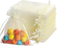 Vista 21 de Hopttreely 100 bolsas de organza transparentes premium, bolsas de regalo para bodas blancas, bolsas de joyería de 4 x 4.72 pulgadas para fiestas
