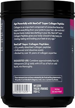 NeoCell Super Collagen Peptides Powder | 30 Servings | Unflavored | Types I & III | Grass Fed Bovine Supplement | Hair, Skin, Nails | for Women and Men