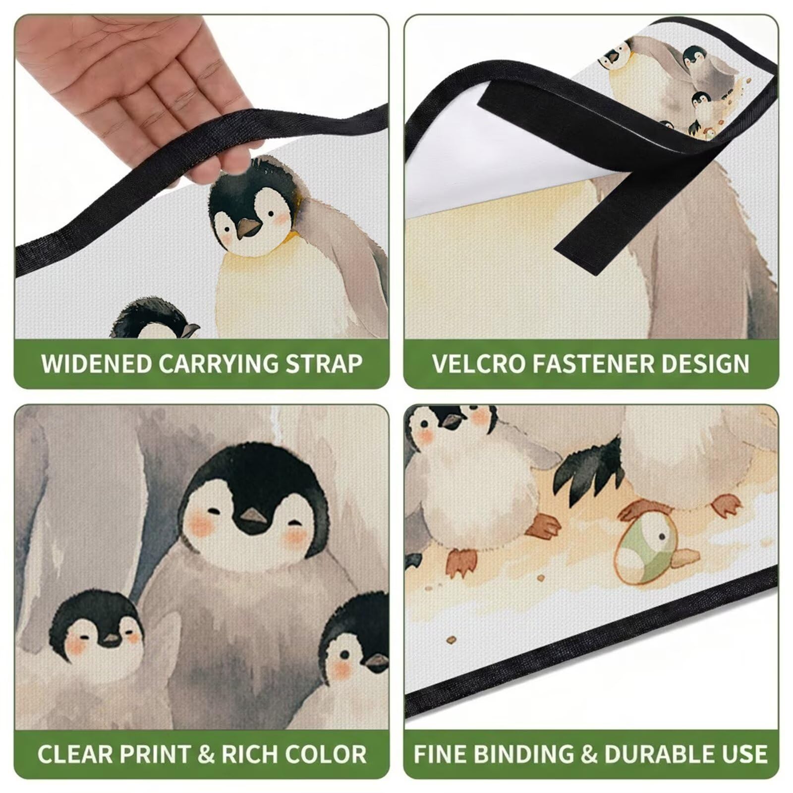 Couverture Pique Nique Grande 200x300cm,Outdoor Couverture Imperméable,Pliable Tapis de Plage Dos en PVC,Picnic Blanket pour Camping Accessoires,Jardin,Parc,Famille - de Mignons Pingouins UZ-877
