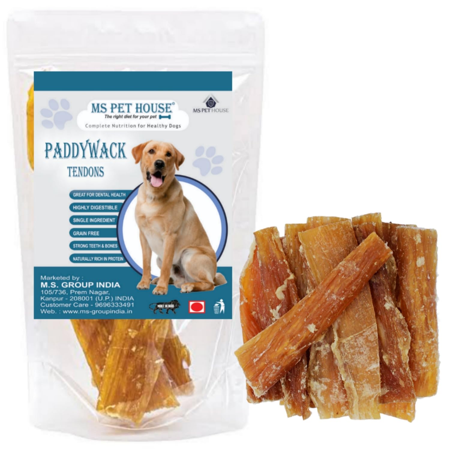 MS Pet House Dog Chew Jerky Paddywack, Natural Protein Rich Long Lasting Chew Sticks for Dogs 5 Inch 100 Gm, Dental Health, Dogs Treats for Medium & Large All Breeds (B0CTYGNZM3) Amazon Price History, Amazon Price Tracker