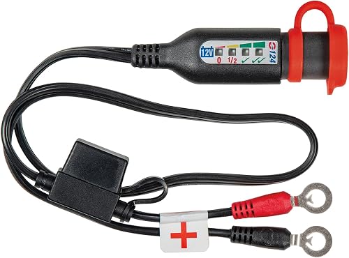 OptiMate Permanent power sport battery lead with integrated battery status/charge system monitor for 12V lead-acid - MONITOR O-124
