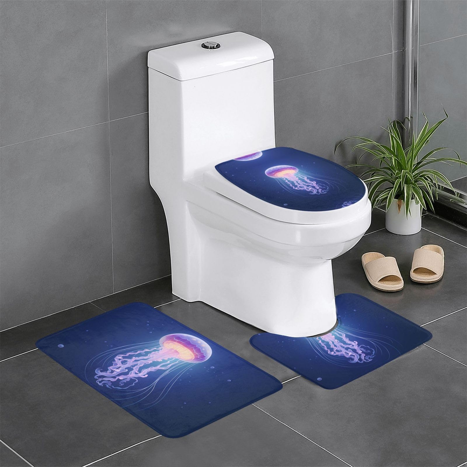 Tapis de salle de bain antidérapants pour meuble-lavabo et toilettes design