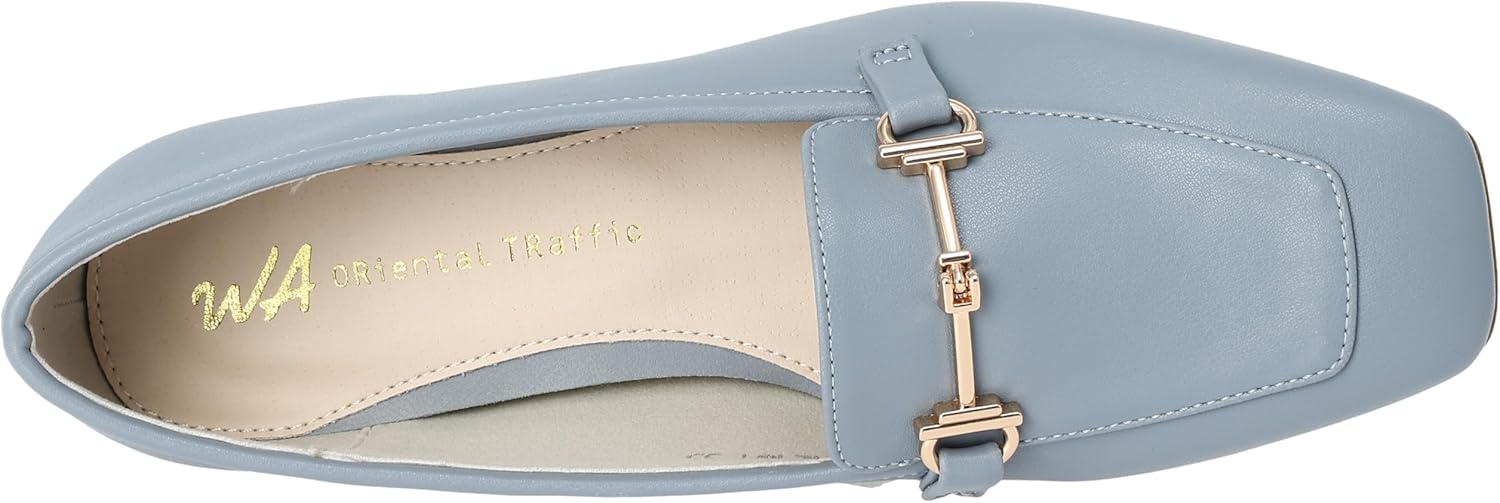 [オリエンタルトラフィック] ローファー レディース スクエアトゥ 低めヒール 大きいサイズ 小さいサイズ 歩きやすい ビット 厚手クッション入り 42301