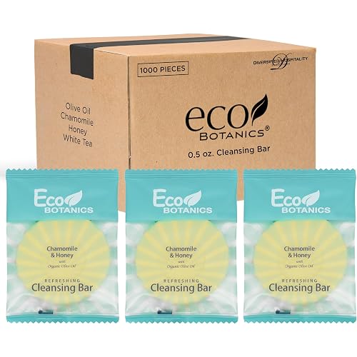 Eco Botanics Travel Size Hotel Body Bar 1000 Count 0.5 oz Bottles Guest Amenities for Hotels Vacation Rentals and Short Term Rentals Paraben Free White Tea Scent Infused with Aloe Honey & Olive Oil