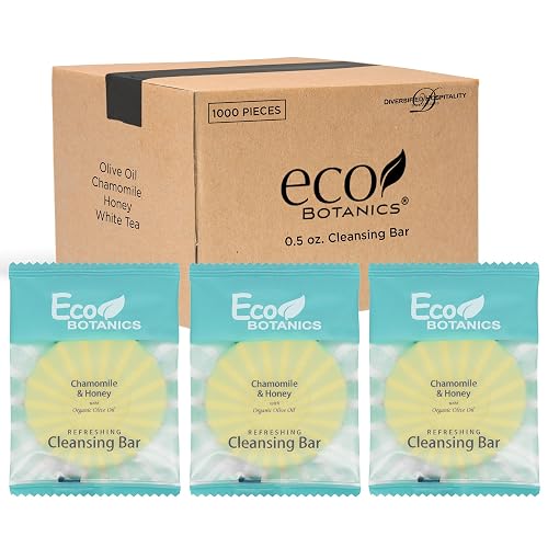 Eco Botanics Travel Size Hotel Body Bar 1000 Count 0.5 oz Bottles Guest Amenities for Hotels Vacation Rentals and Short Term Rentals Paraben Free White Tea Scent Infused with Aloe Honey & Olive Oil | Paraben Free, Toiletries, Guest Hospitality Supplies, guest amenities, hotel room essentials, guest bathroom supplies, motels