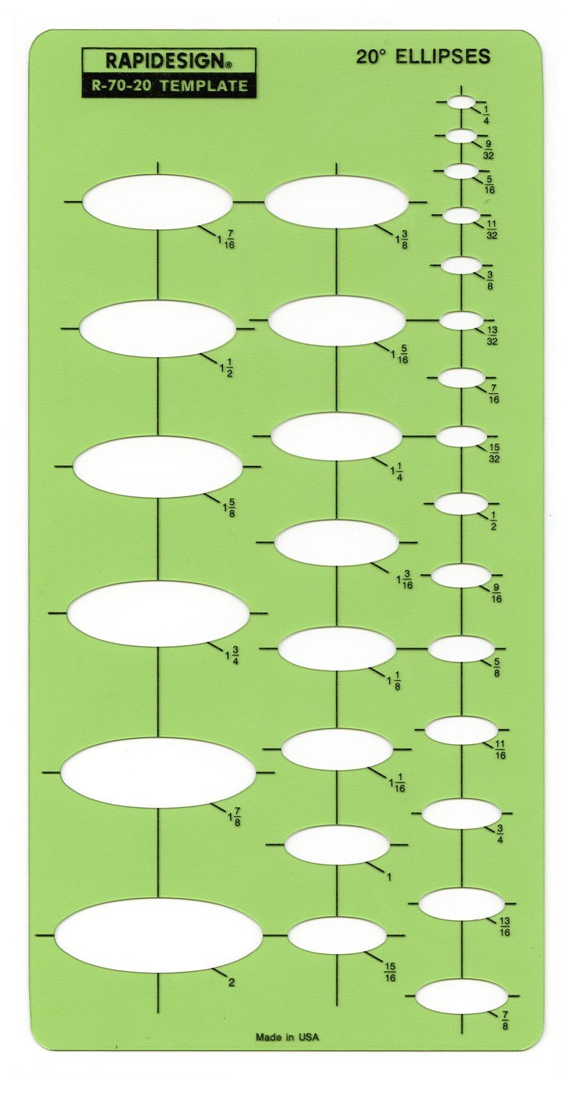 Rapidesign 20-Degree Ellipse Template, 1 Each (R70-20)