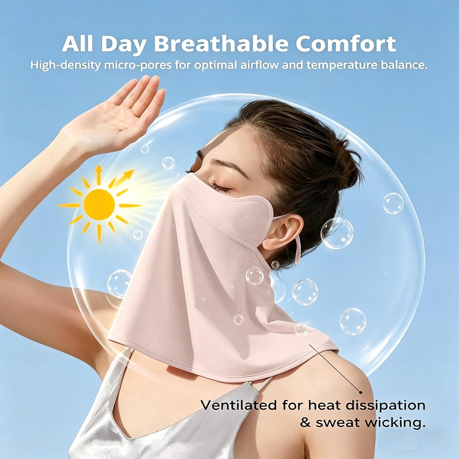 Face Cover for Sun Protection UPF 50+ UV Face Mask, UV Face Shield for Golf, Hiking Fishing & Outdoors Breathable